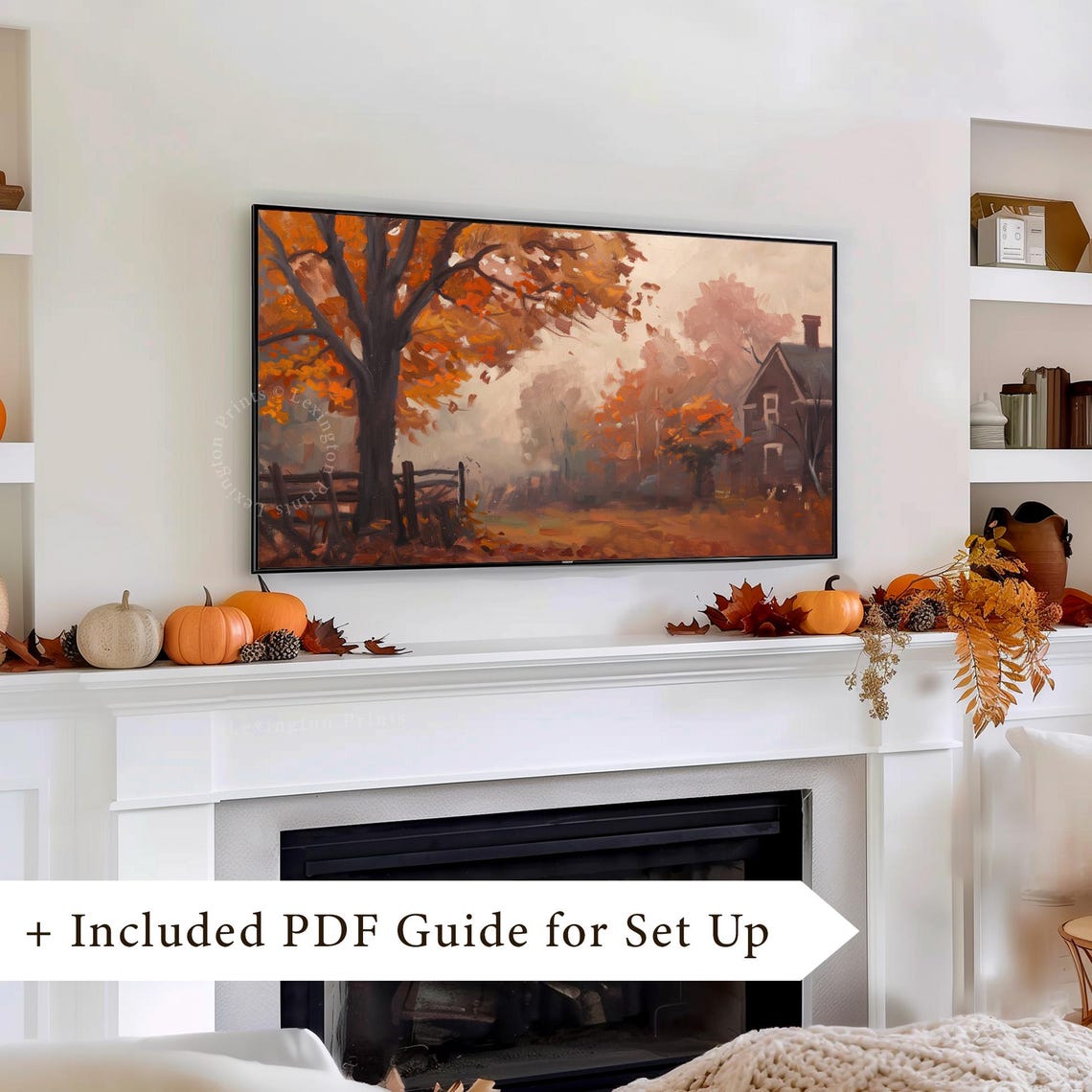 Dark Foggy Fall Tv Art Frame Tv Art Fall Tv Art Autumn Tv Art Vintage Landscape Painting Fall Home Decor Forest Tv Art 886 - Image 8