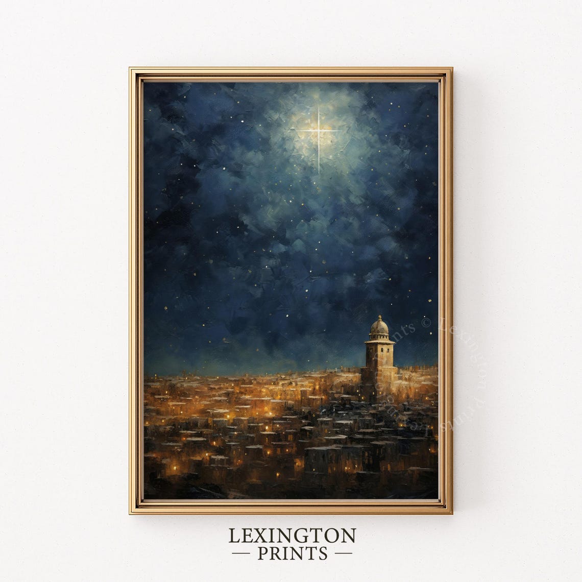 Christmas Star Over Bethlehem Christian Wall Art Christian Cross Art Christmas Wall Art Christian Print Oil Painting Christian Jesus Art 394 - Image 4