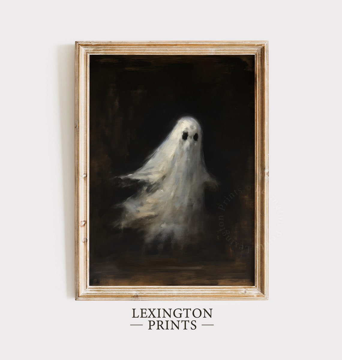 Floating White Ghost in Dark Shadows Moody Spooky Halloween Poster - Image 7