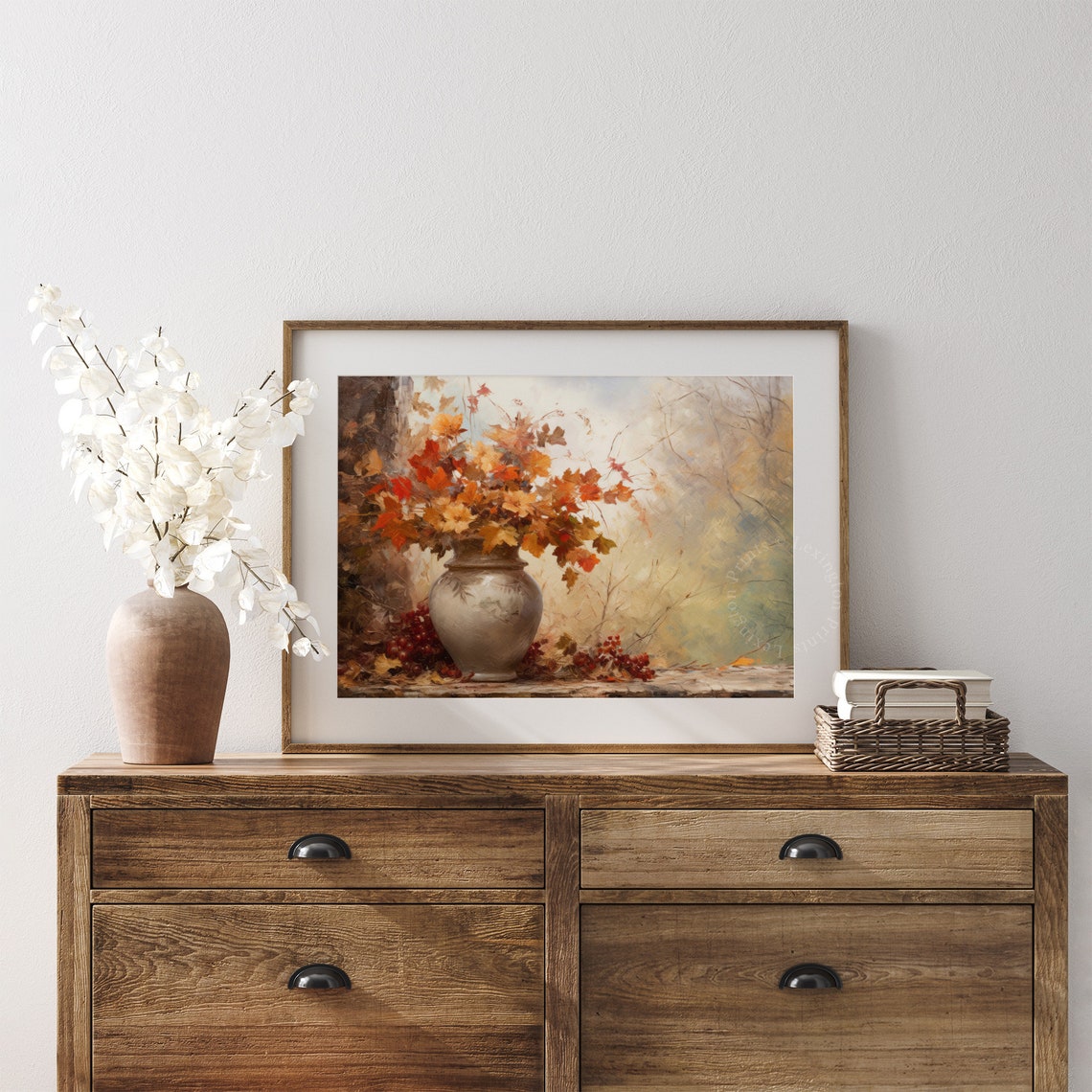 Autumn Leaf Bouquet in Vase Fall Harvest Floral Decor Poster - Image 6