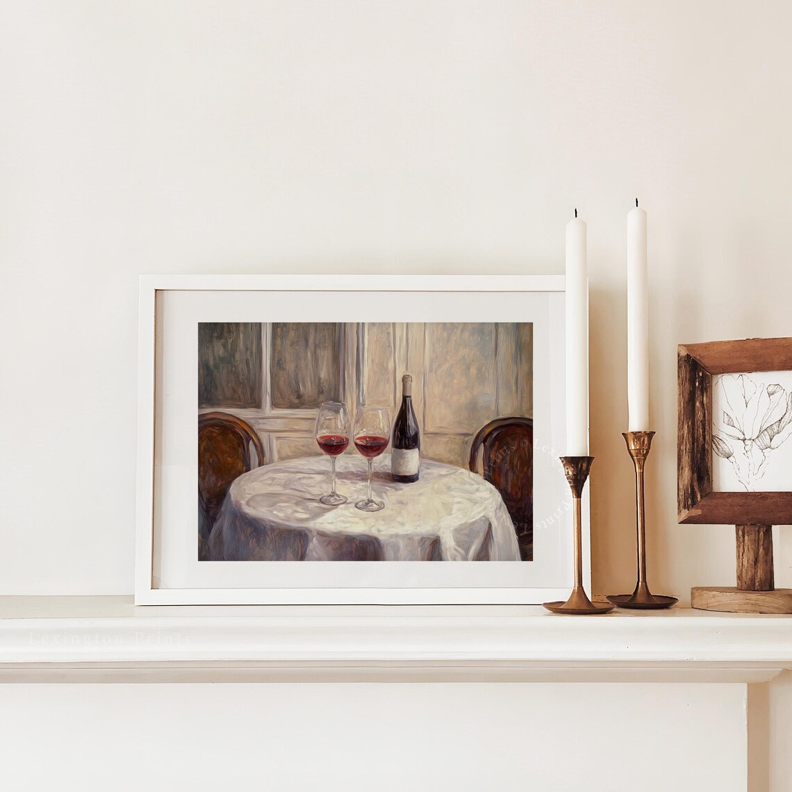 Vintage Wine Glass Print Farmhouse Wall Art French Country Decor Kitchen Wall Art Red Wine Print Bar Cart Prints Valentines 999 - Image 2