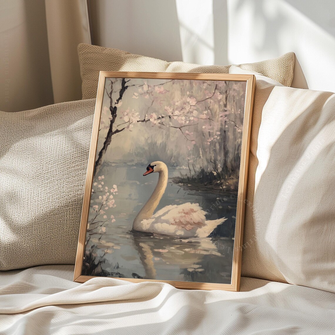 Moody White Swan Vintage Art Print, Farmhouse Decor - Image 7