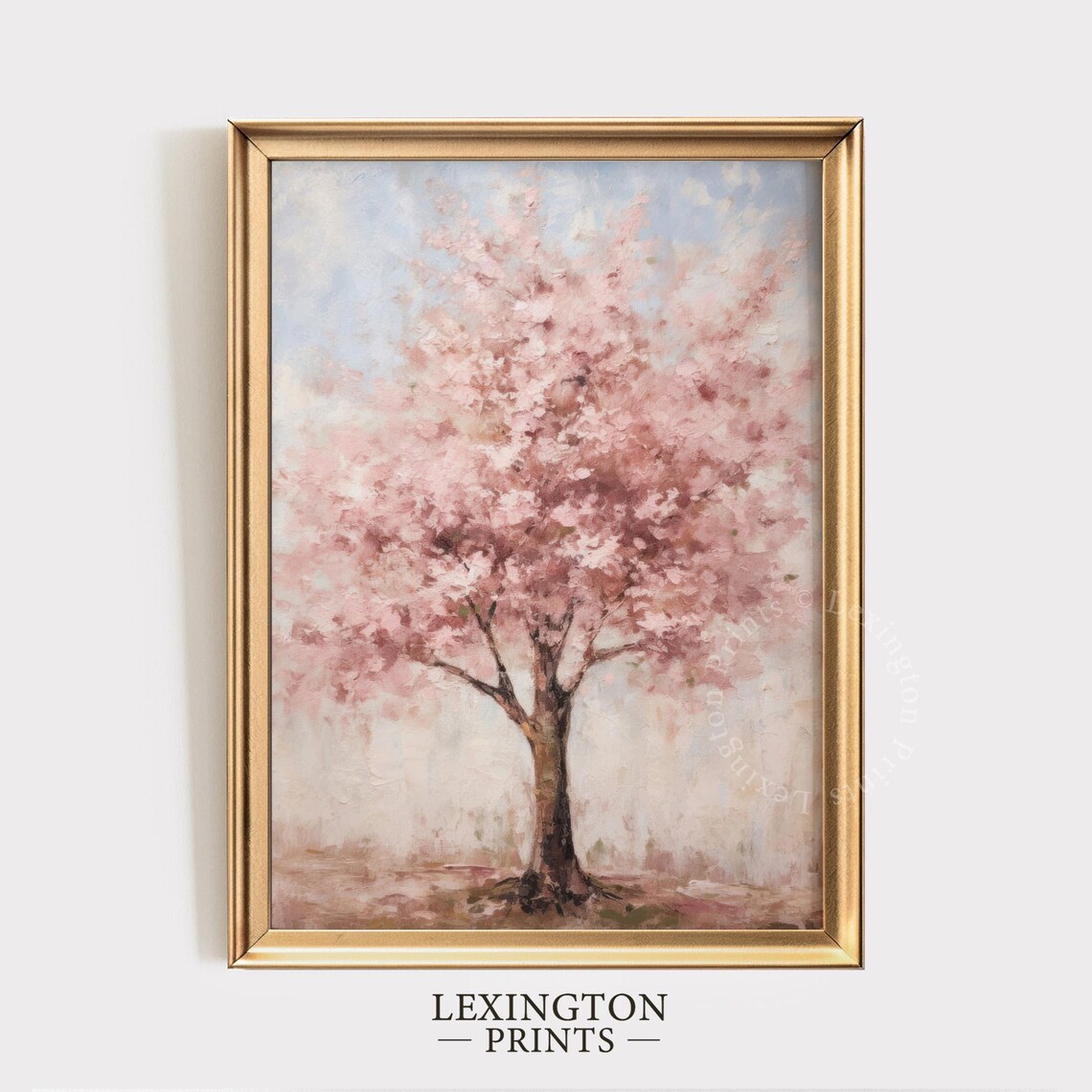 Pink Cherry Blossom Tree Vintage Spring Oil Painting Floral Poster - Image 5