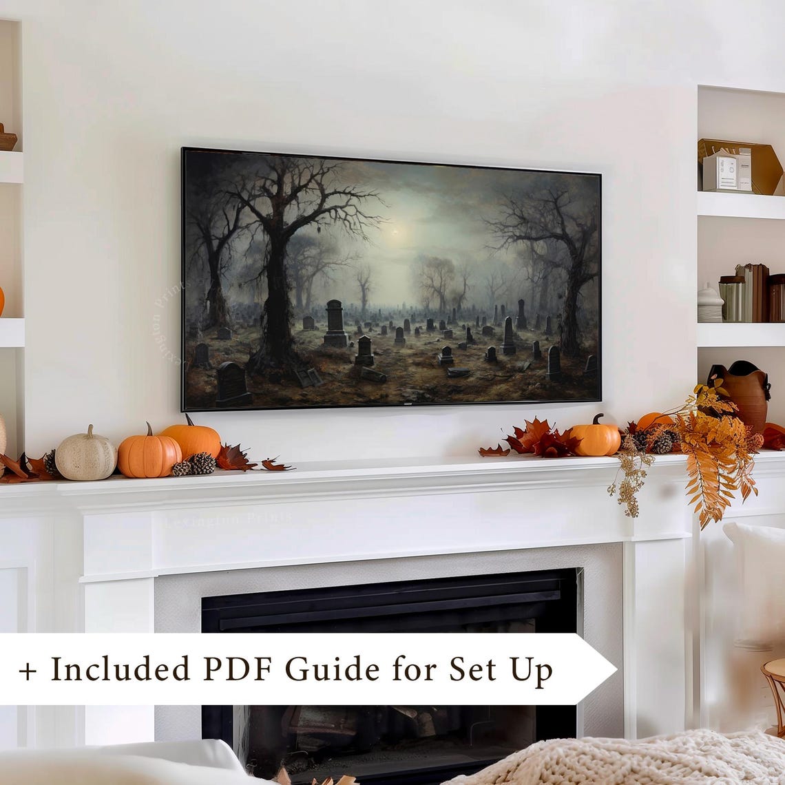 Foggy Haunted Graveyard With Old Tombstones And Bare Trees Poster - Image 5