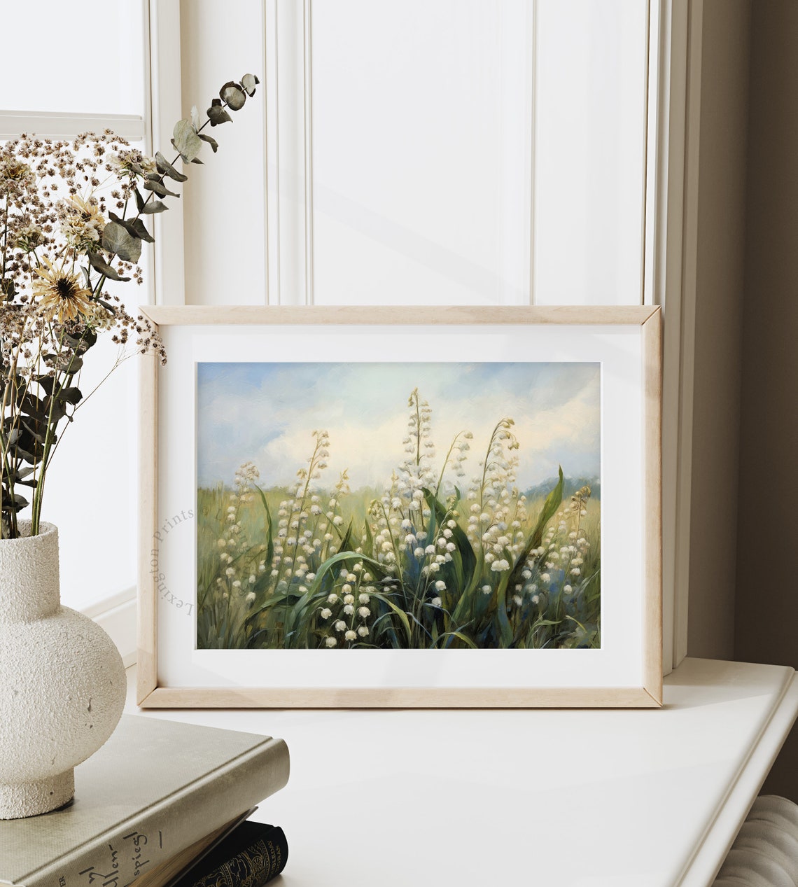 White Lily of the Valley Field Spring Meadow Fragrant Bloom Print - Image 7