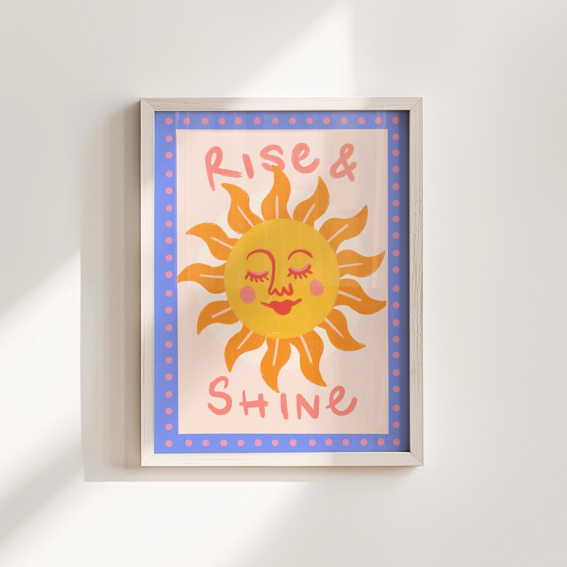 Boho Sun Rise Shine Art Print, Nursery Decor