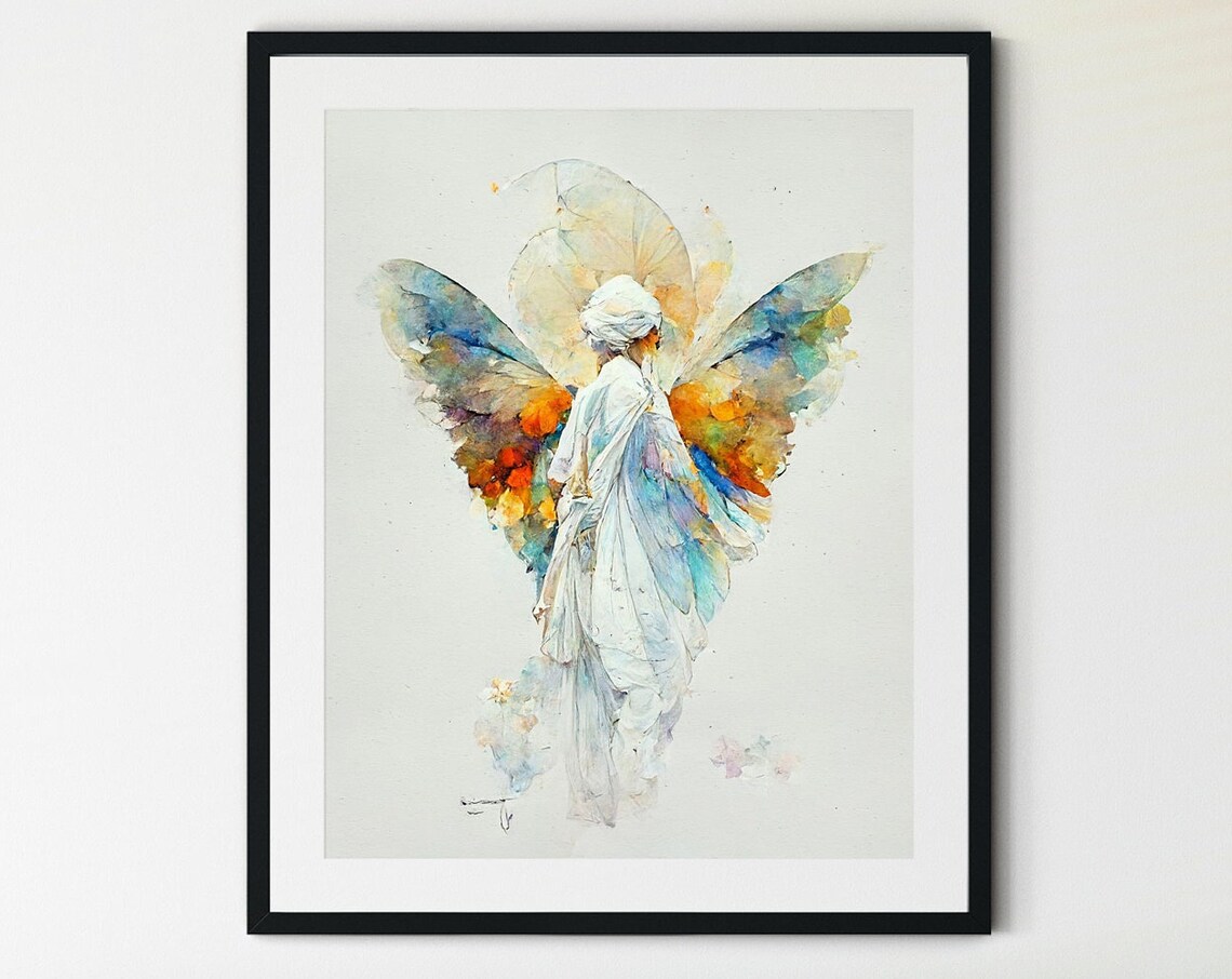 Guardian Angel Print, Spiritual Wall Art Print