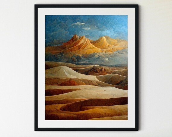 Desert Print Boho Western Decor Desert Landscape Southwest Desert Print Desert Boho Wall Decor Western Decor Retro Art