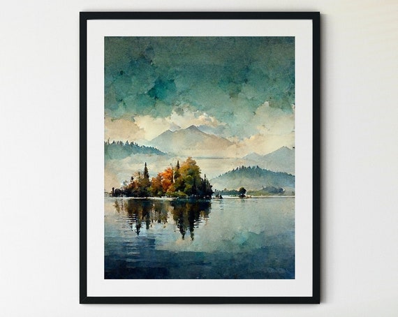 Lake House Wall Art Lake House Decor Lake House Art Lake Life Wall Art Lakehouse Wall Art Lake House Painting Neutral Lake Picture