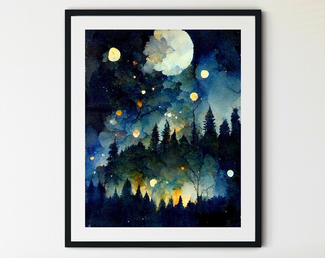 Night Sky Star Patterns Art Print, Star Chart