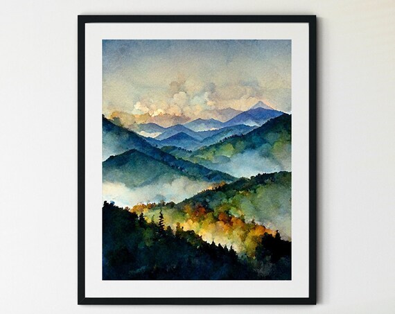 Great Smoky Mountains Print Smoky Mountains Wall Art Great Smoky Mountains Poster Smoky Mountains Art Smoky Mountains