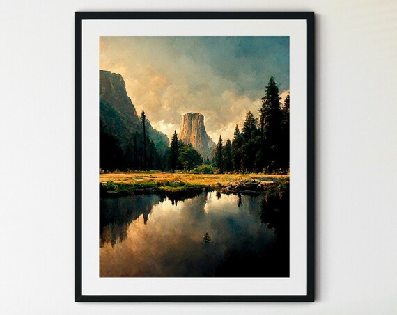 Yosemite Print Yosemite Wall Art Yosemite National Park Poster Yosemite Poster Mountain Art National Park Print National Park Art