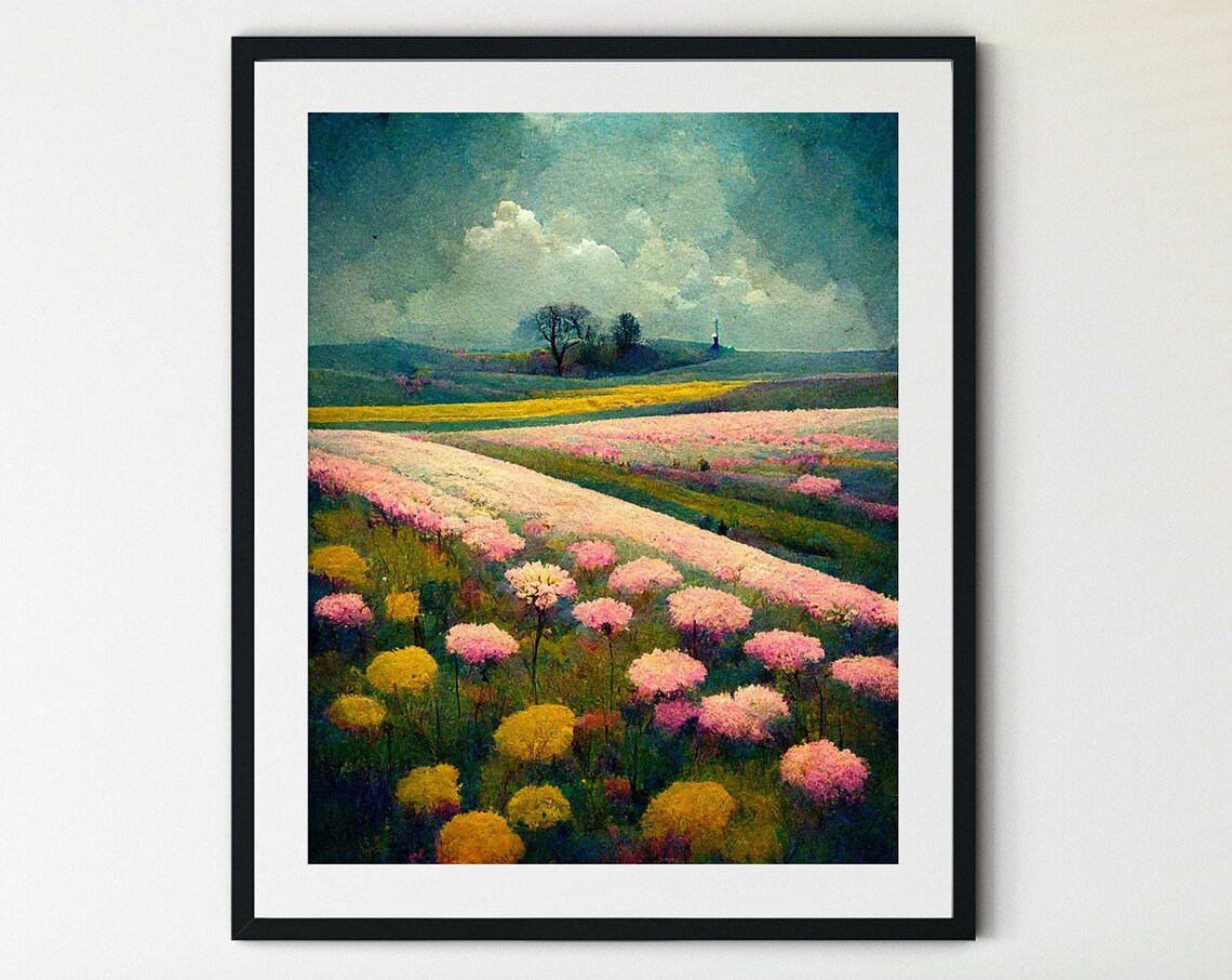 Spring Meadow Country Field Wall Art Print