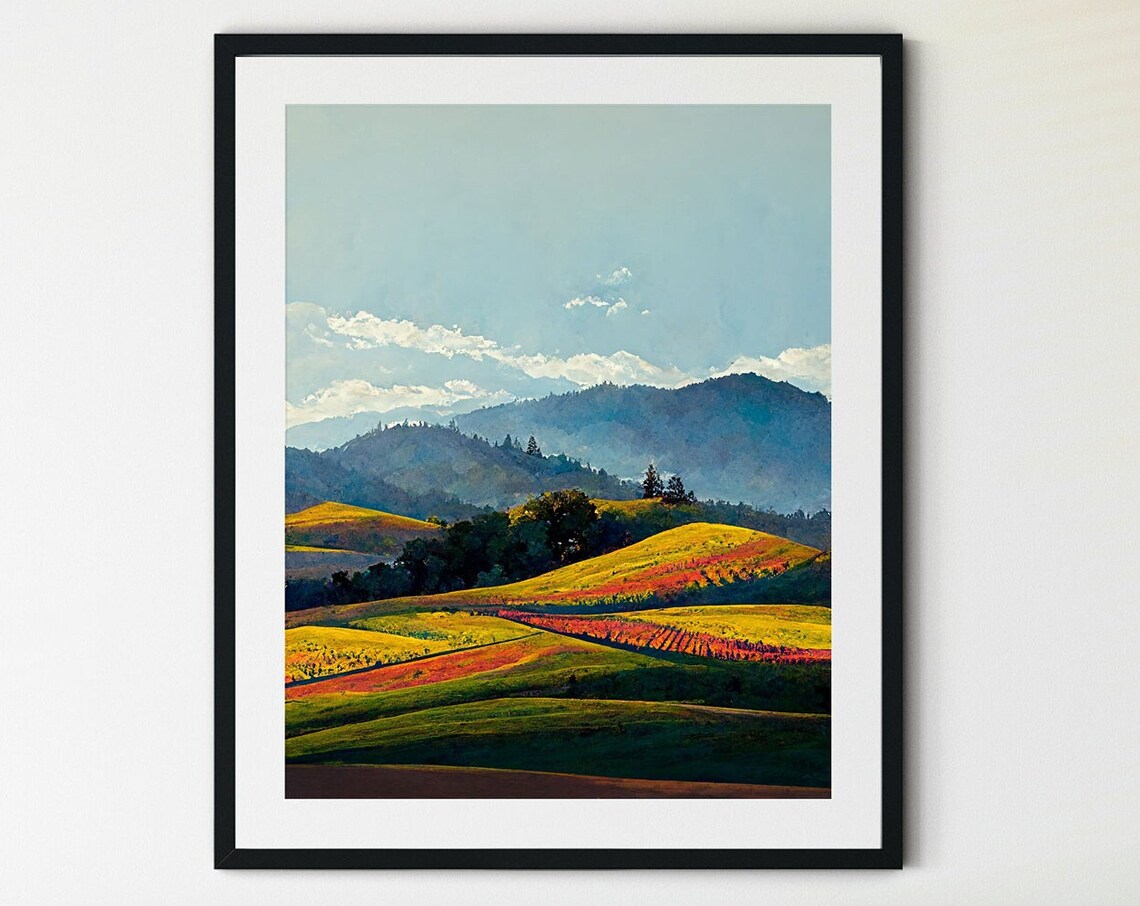 Napa Valley Wine Country Poster, California Landscape
