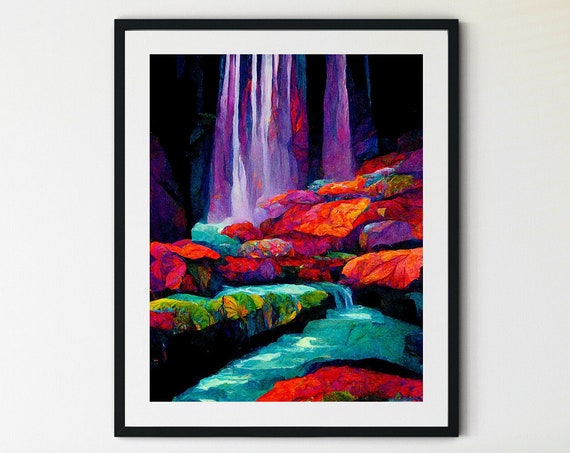 Ruby Falls Print Tennessee Waterfall Print Landscape Print Tennessee Print Waterfall Wall Art Waterfall Print National Park Print