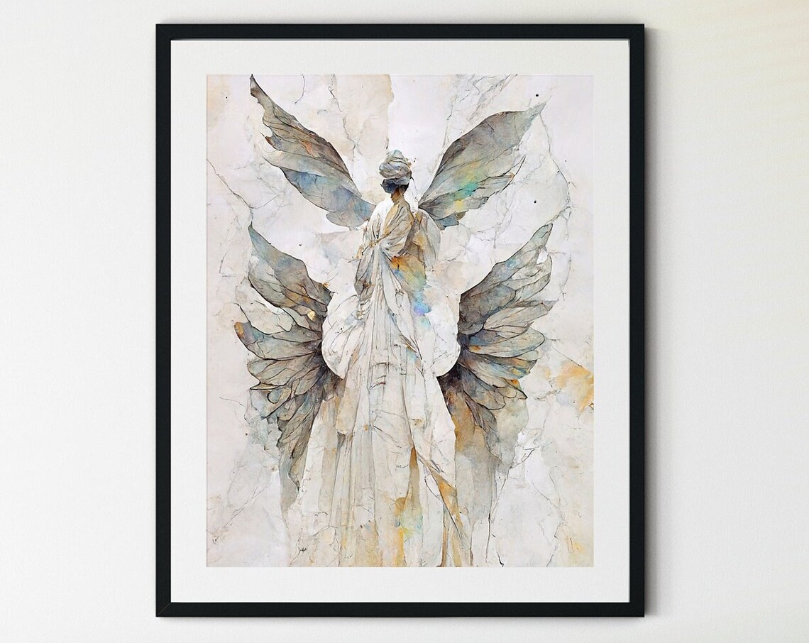 Guardian Angel Artwork Print, Spiritual Wall Decor