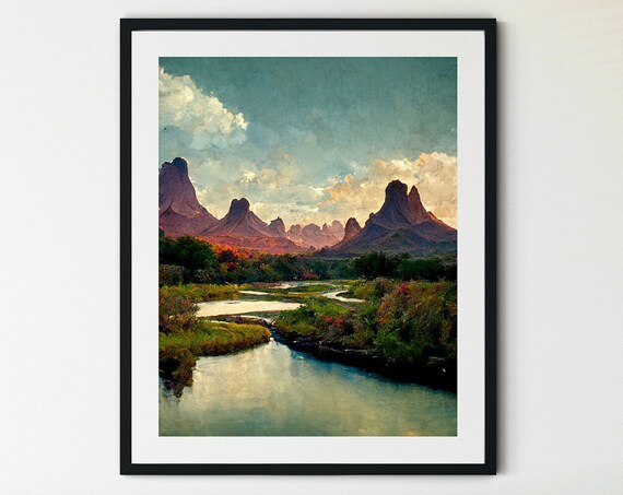 Rio Grande Big Bend Print Big Bend Wall Art Big Bend National Park Poster Big Bend Poster Mountain Art National Park Print