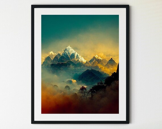 Mount Everest Base Camp Print Everest Nepal Print Himalayas Print Trekking Nepal Print Wall Decor Mountain Climbing Print Travel Print