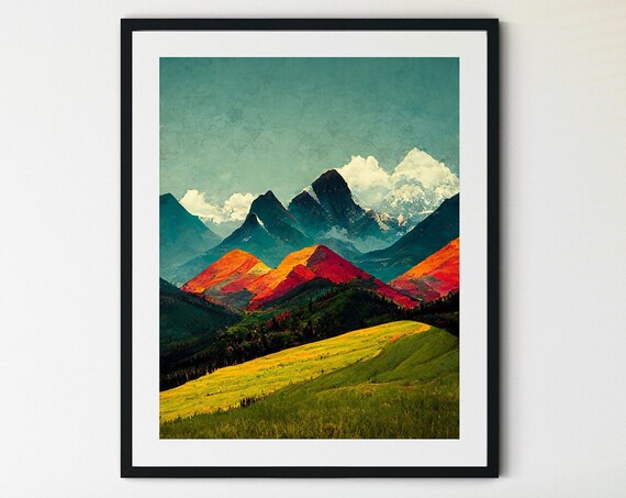 Rocky Mountain Print Rocky Mountains Canada Wall Art Print Rocky Mountain Art Rocky Mountains Poster Canadian Rockies Print