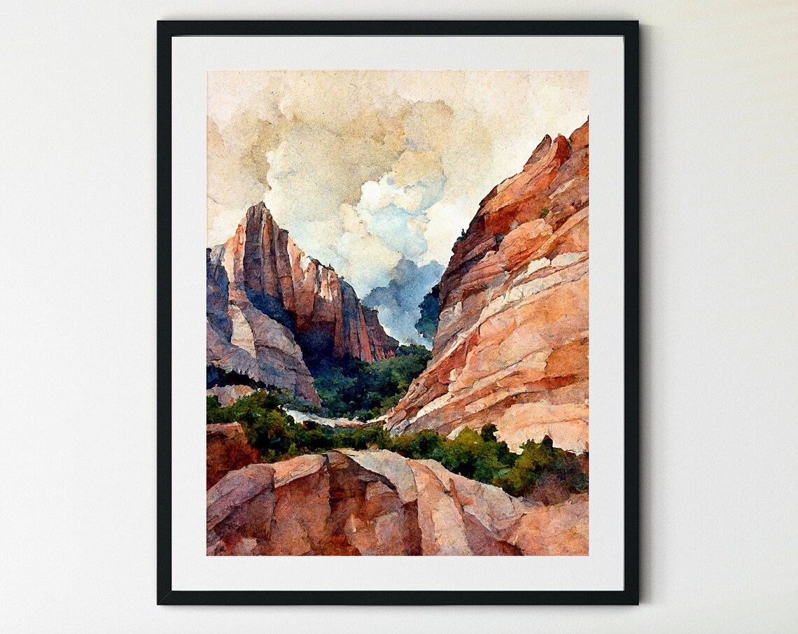 Zion Canyon Boho Western Decor Art Print