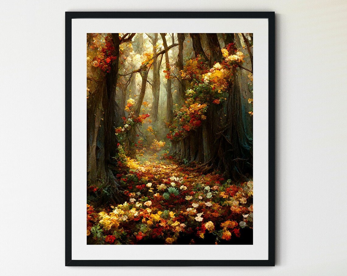 Autumn Landscape Vintage Style Art Print