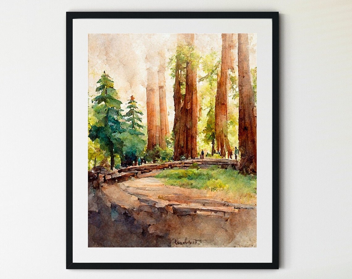 Redwood National Park Vintage Travel Poster Art Print