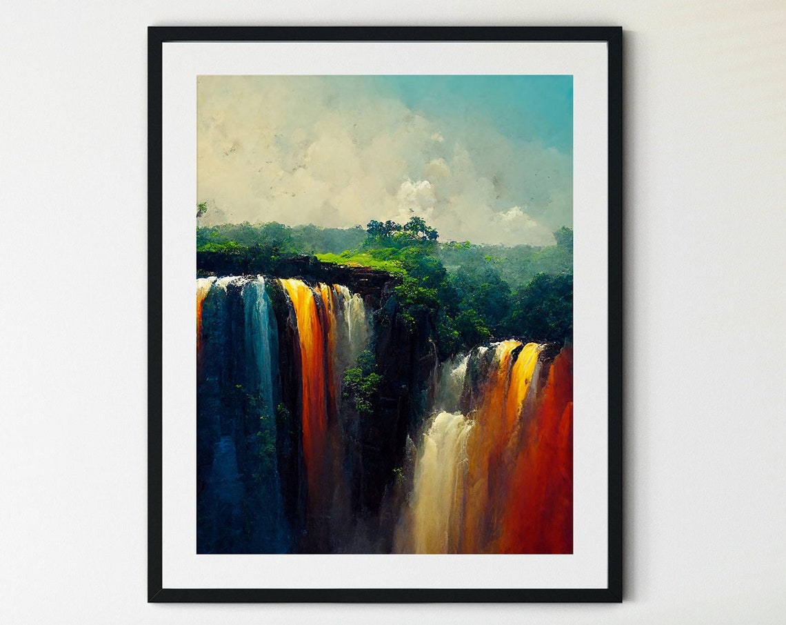 Kaieteur Falls Print Amazon Waterfall Print Amazon Print Amazon River Print Waterfall Wall Art Waterfall Print National Park Print