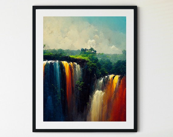 Kaieteur Falls Print Amazon Waterfall Print Amazon Print Amazon River Print Waterfall Wall Art Waterfall Print National Park Print