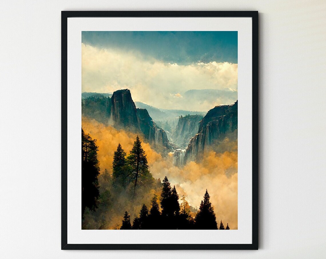 Yosemite National Park Mountain Art Poster