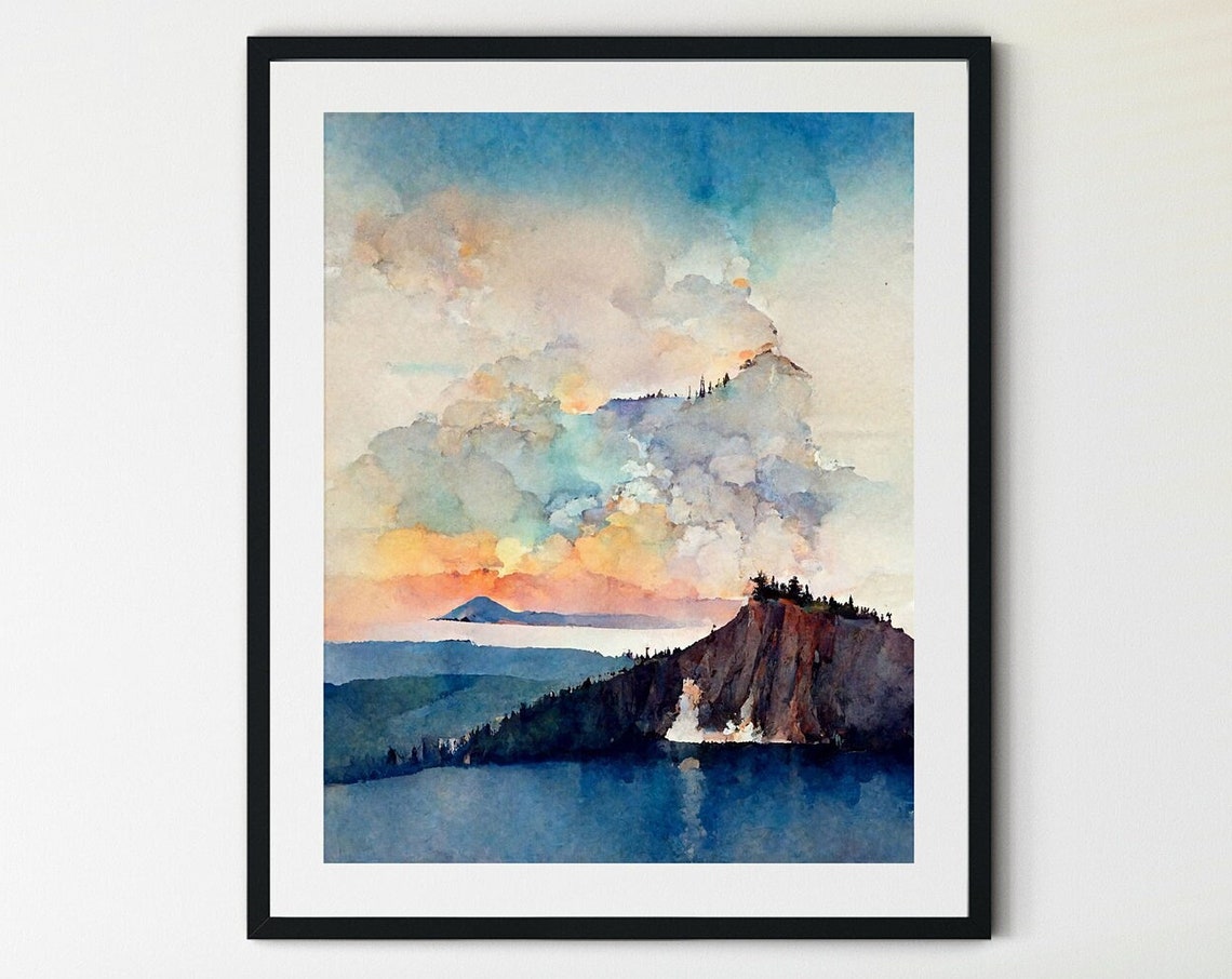 Crater Lake National Park Print National Park Poster Oregon Print Pacific Northwest Art National Park Art Travel Poster Wpa Poster