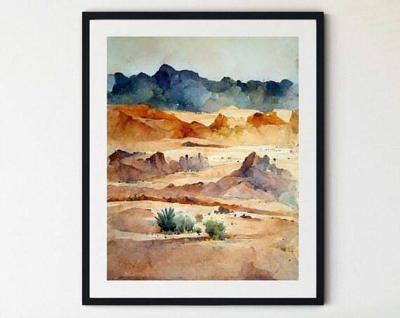Desert Print Boho Western Decor Southwest Desert Print Desert Desert Landscape Boho Wall Decor Western Decor Retro Art