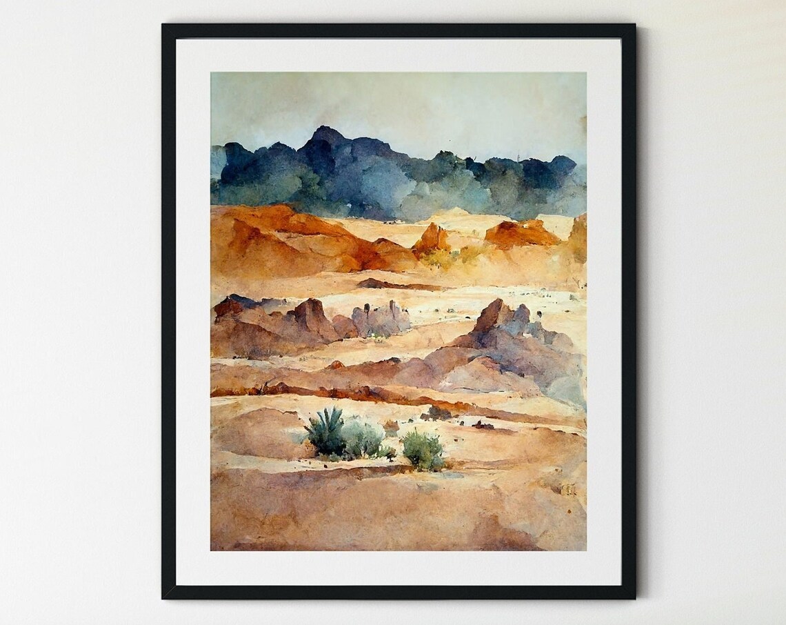 Desert Print Boho Western Decor Southwest Desert Print Desert Desert Landscape Boho Wall Decor Western Decor Retro Art