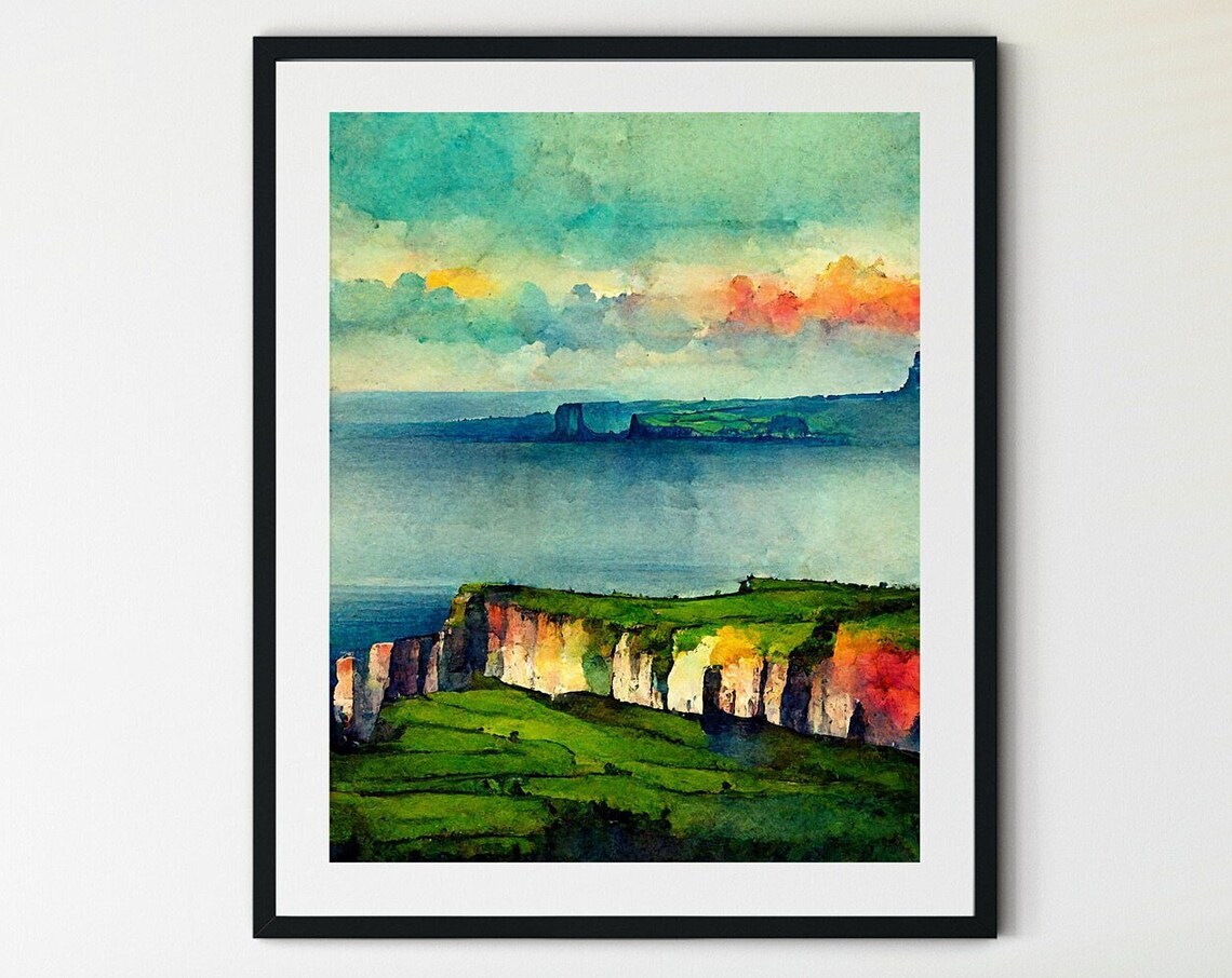 Cliffs Of Moher Travel Print, Irish Landscape Poster