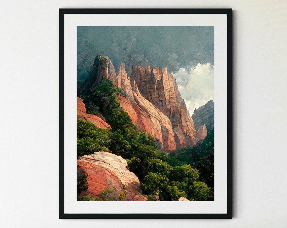 Zion Canyon Boho Western Decor Travel Poster