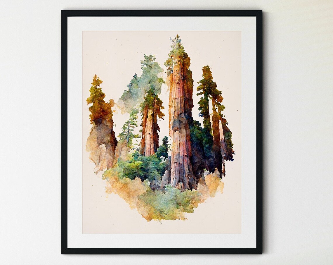 Sequoia National Park Travel Poster, Mountain Landscape