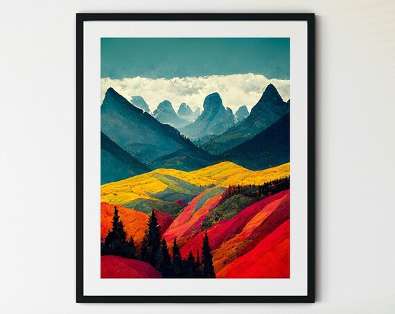 Rocky Mountain Print Rocky Mountains Canada Wall Art Print Rocky Mountain Art Rocky Mountains Poster Canadian Rockies Print