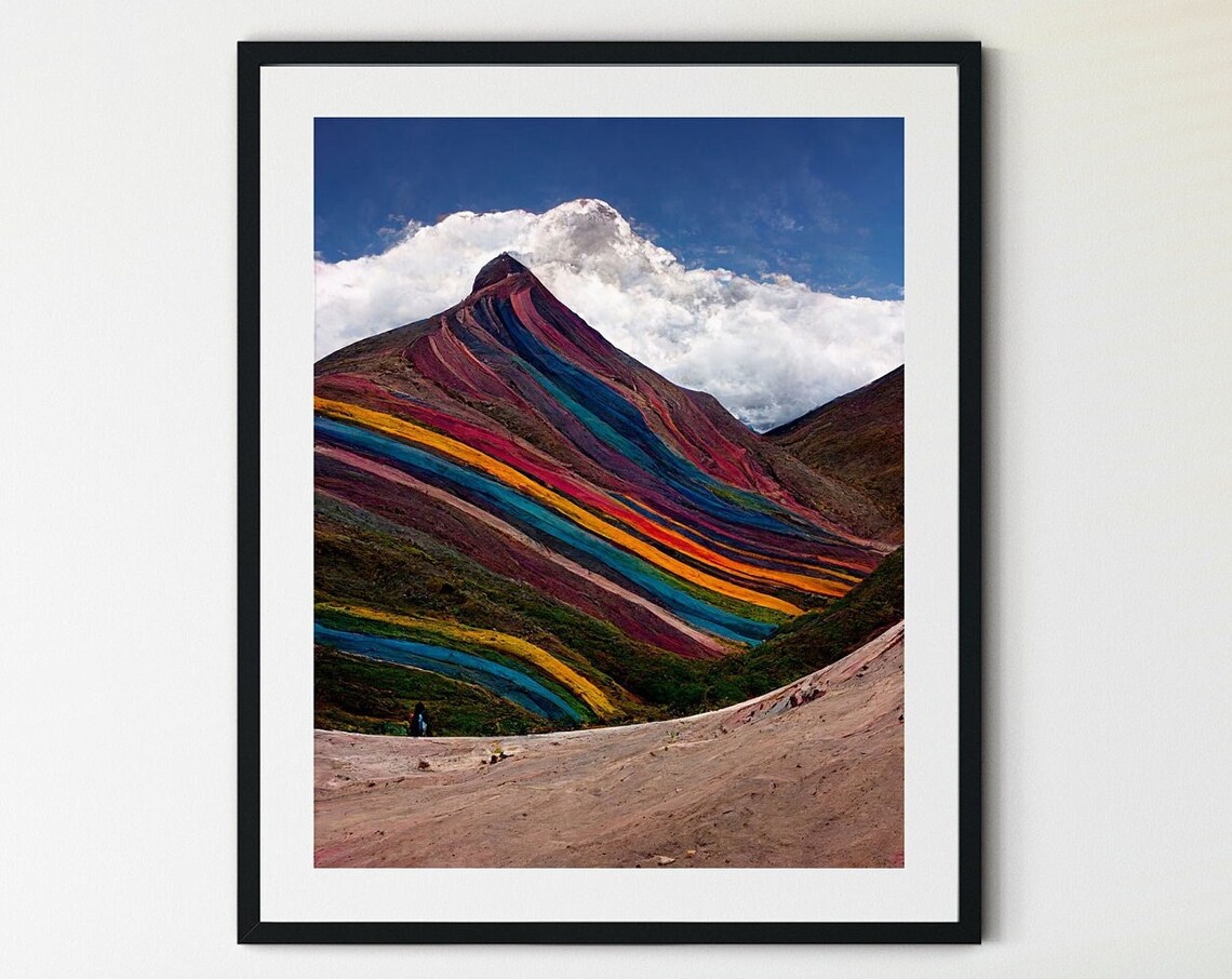 Peru Print Vinicunca Rainbow Mountain Print Rainbow Mountain Peru Painting Rainbow Mountains Peru Print Rainbow Mountain Wall Art