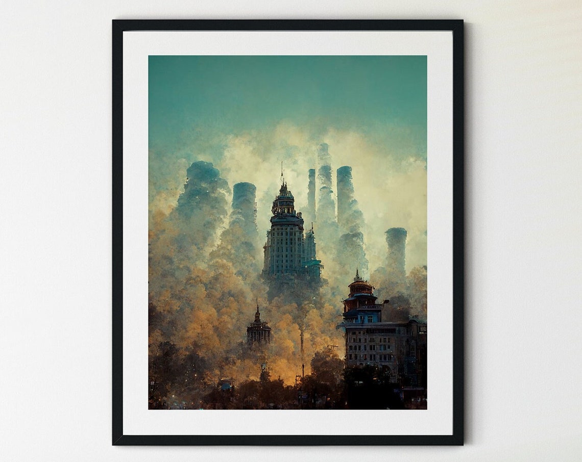 City Prints Skyline Print Cityscape Painting Art Print Painting Of A City Wall Art Cityscape Art Cityscape Print