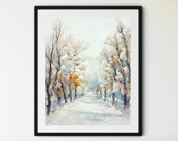 Winter Landscape Forest Wall Art Print
