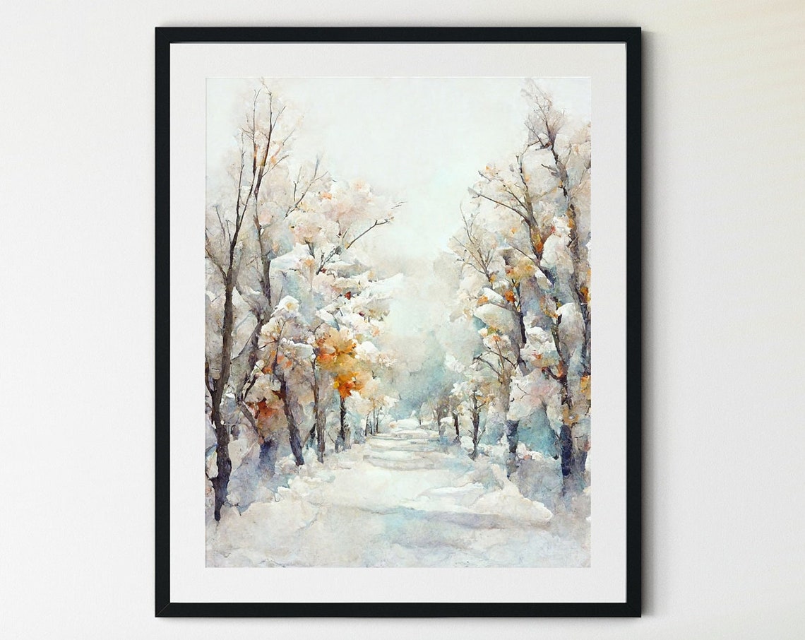 Winter Landscape Forest Wall Art Print