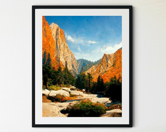 Kings Canyon National Park Print Kings Canyon Wall Art Kings Canyon Art Print Kings Canyon National Park Poster Vintage Travel Poster