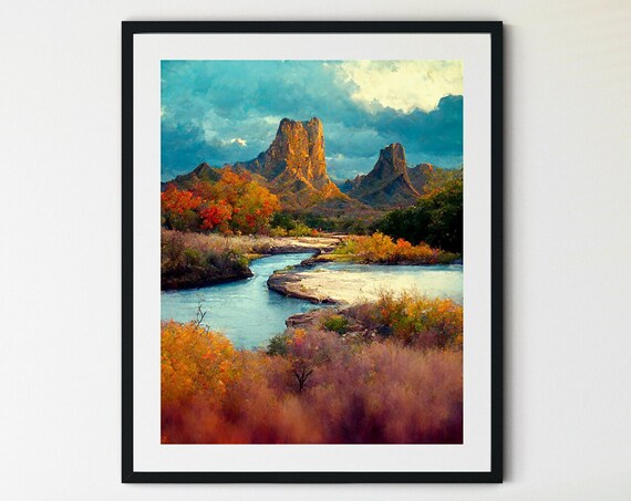 Rio Grande Big Bend Print Big Bend Wall Art Big Bend National Park Poster Big Bend Poster Mountain Art National Park Print