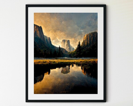 Yosemite Print Yosemite Wall Art Yosemite National Park Poster Yosemite Poster Mountain Art National Park Print National Park Art