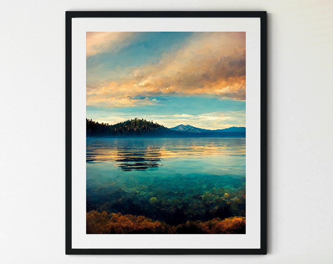 Lake Tahoe Print Lake Tahoe Wall Art Lake Tahoe Poster Lake Tahoe Art Lake Tahoe Lake Tahoe Vintage Style Travel Poster Print