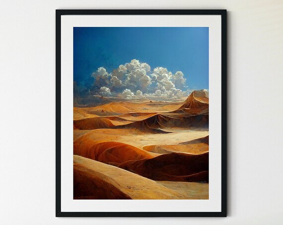Desert Print Boho Western Decor Desert Landscape Southwest Desert Print Desert Boho Wall Decor Western Decor Retro Art