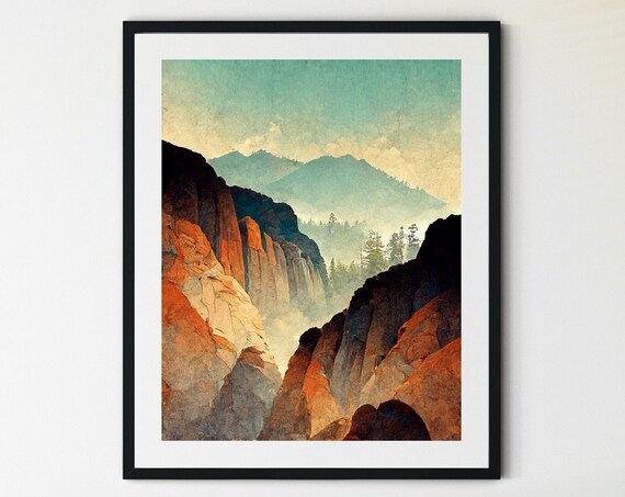 Kings Canyon National Park Print Kings Canyon Wall Art Kings Canyon Art Print Kings Canyon National Park Poster Vintage Travel Poster