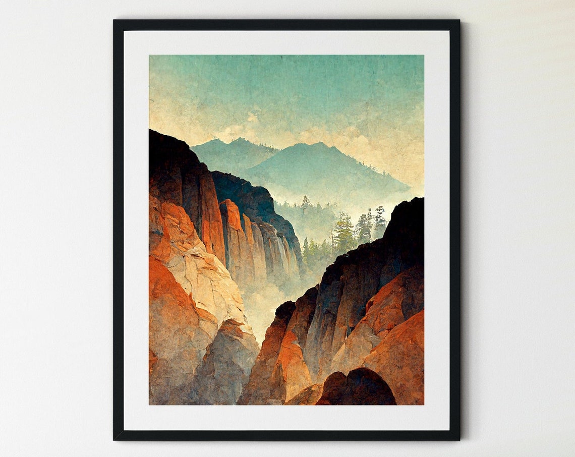 Kings Canyon National Park Print Kings Canyon Wall Art Kings Canyon Art Print Kings Canyon National Park Poster Vintage Travel Poster