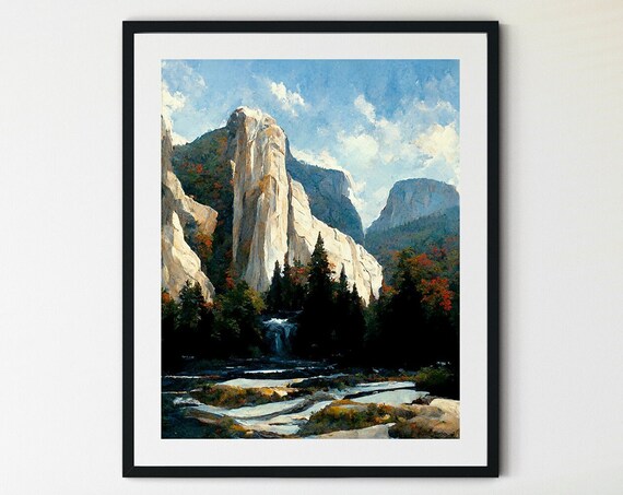 Yosemite Print Yosemite Wall Art Yosemite National Park Poster Yosemite Poster Mountain Art National Park Print National Park Art