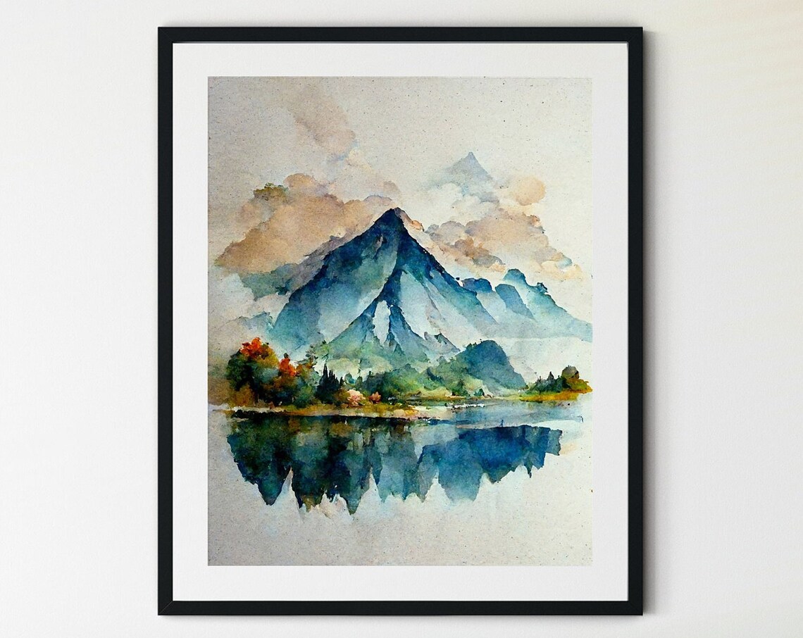 Forest Wall Art Watercolor Landscape Art Print