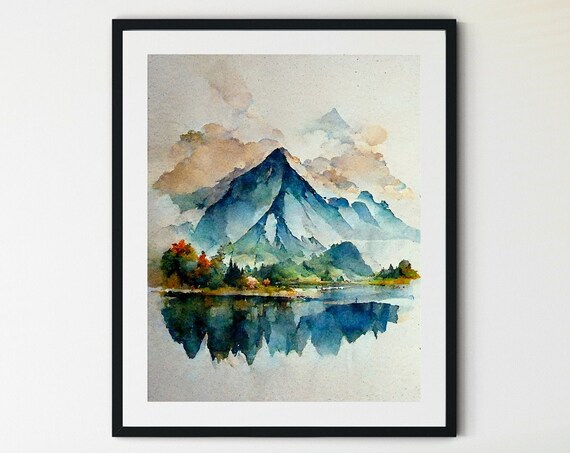 Forest Wall Art Watercolor Landscape Art Print